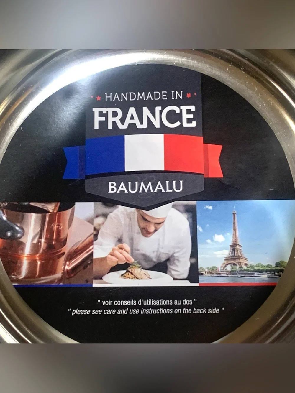 BAUMALU Tinned Copper Sauce Pot Pan Cast Iron Handle Handmade In France 3”x 4.5”